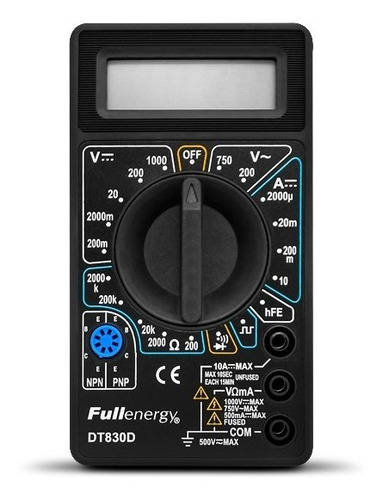 Imagen 1 de 3 de Multimetro Digital Fullenergy Dt830d Tester Electronica