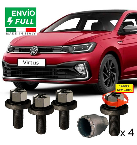 Vw Virtus 2 Llaves Birlos De Seguridad 14 X 1.5 Mm - Antirro