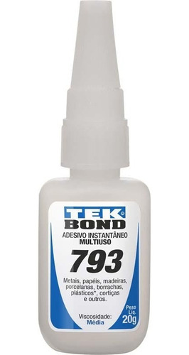 Adesivo Cola Instantânea 793 20gr Tekbond