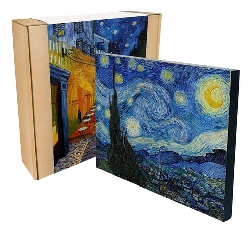 Cuadro Madera 15 X 20cm / Vicent Van Gogh Noche Estrellada