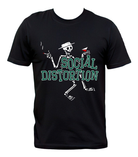 Remera Negra Social Distortion Skelly 100% Algodón