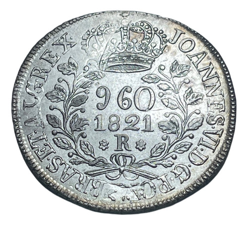 Moeda Prata 960 Réis 1821 Rio V. Ce-23a Muito Rara Lima 1805