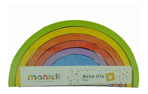 Arco Iris Manick Madera 6 Piezas Fino Waldorf Montessori