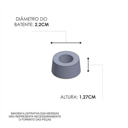 Imagem 3 de 3 de Kit 12 Batente 1/2'' 13mm Pvc Preto Pé Sofá Batedor Porta
