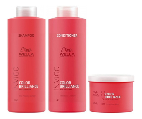 Shampoo 1000ml + Acond + Mascarilla Wella Invigo Brilliance