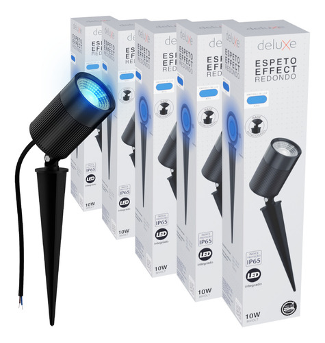 Kit 5 Espeto De Jardim Led 10w Luz Azul Bivolt Ip65 - Avant