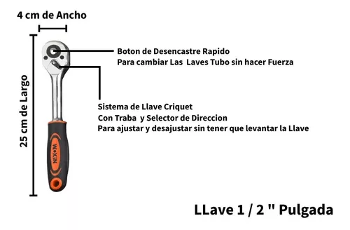 JUEGO LLAVE TUBO CON CRIQUE BLACK PANTHER ENC. 1/2 12 PIEZAS