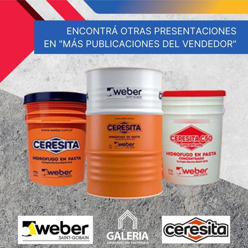 Imagen 4 de 10 de Ceresita Weber Aditivo Hidrofugo En Pasta 1kg Pared Exterior