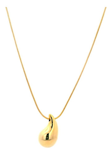 Cadena De Oro Amarillo 18k Cola De Ratón Con Gota Bombé Oro Amarillo