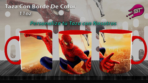Imagen 1 de 1 de Taza Borde Color Rojo Spiderman-002