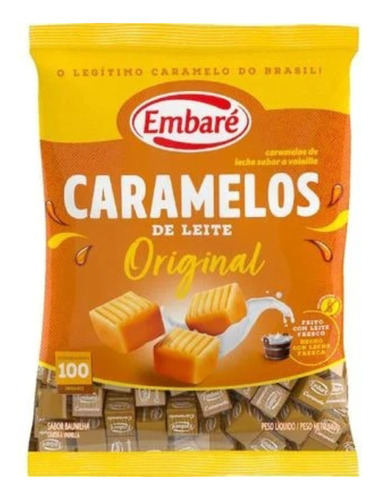 Golosinas Caramelos De Dulce De Leche Embare 100 Unidades