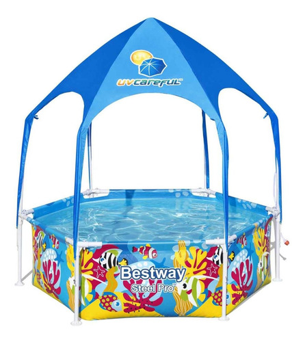 Piscina estructural redondo Bestway 5618T con capacidad de 930 litros de 51cm de largo x 51cm de ancho de 51cm de diámetro