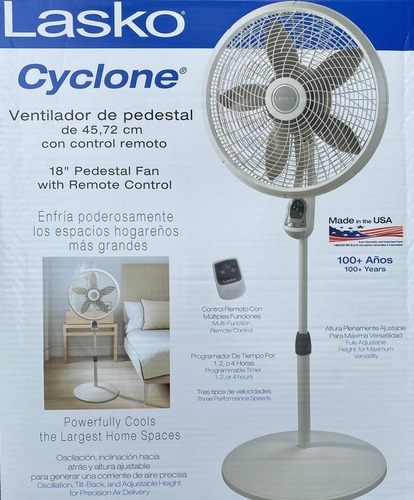 Ventilador Lasko Cyclone Pedestal 18 Con Control