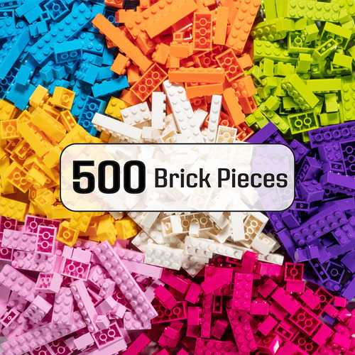 Building Bricks  Bolso Grande De Ladrillos De 500 Piezas En