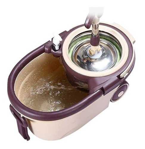 Mopa Centrifuga Acero Ruedas Manija + 2 Mopas Balde