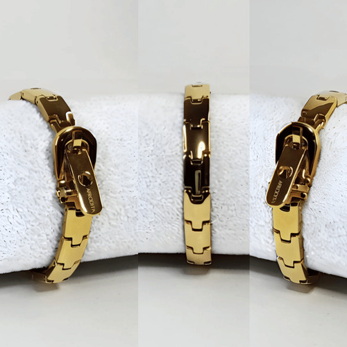 Pulsera Magnética Saludable Dorado Ysmgb-37