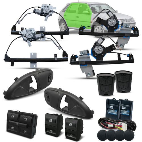 Kit Vidro Elétrico+alarme Gol Parati 4p Completo G3 Grafit