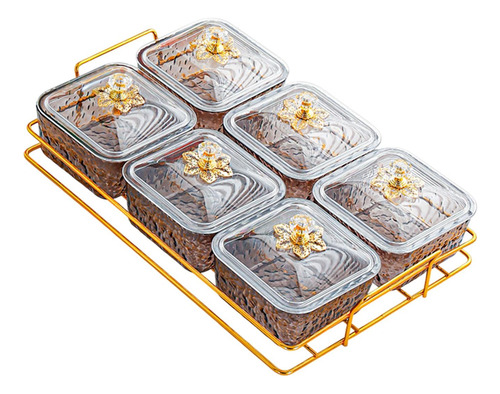 Platos Para Servir , Recipiente Para 6 Gris De Cuadrícula