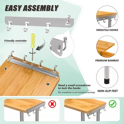 Estante de esquina organizador para encimera de cocina, de bambú, con 3  niveles de almacenamiento para baño, especias, escritorio, estantería, con