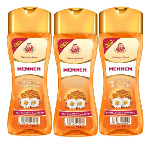 Pack 5 Shampoo Suave Mennen Miel Y Manzanilla 200 Ml