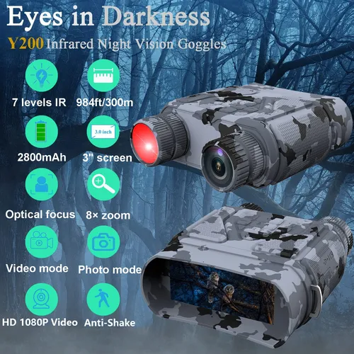 Gafas De Vision Nocturna, Prismaticos De Vision Nocturna Par