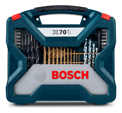 Parafusadeira Furadeira 2 Bat 21v Tb-21-pkx + 70 Peças Bosch Cor Amarelo