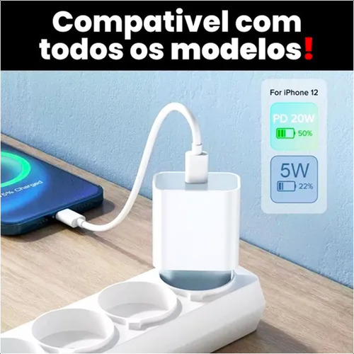 Carregador Fonte Apple iPad iPhone Turbo Original Usb-c 20w