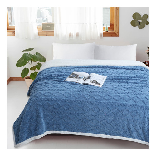 Frazada Colcha Con Sherpa Polar 2 Plazas De 230x200cm