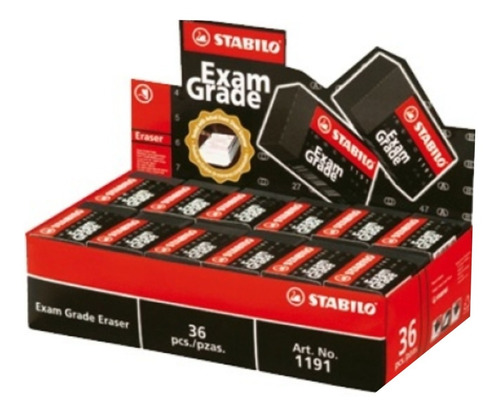 36 Gomas Negra Exam Grade Stabilo Black Eraser Borrar Lapiz