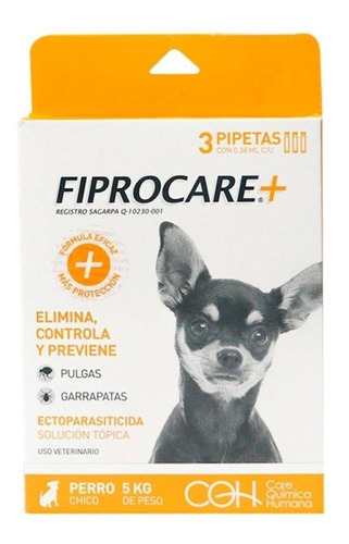 Ampolleta Fiprocare Cabello - Perro Pequeño O Mini