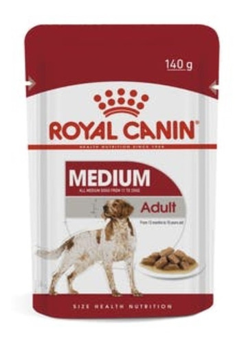 Ração Úmida Cães Adultos Médio Medium Sachê 140g Royal Canin