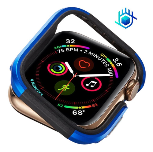 Imagen 4 de 10 de Funda Titanium + Mica Para Apple Watch Lujo Premium Ligero