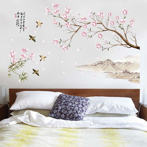 Calcomanía Adhesiva Para Pared Con Flor De Melocotón