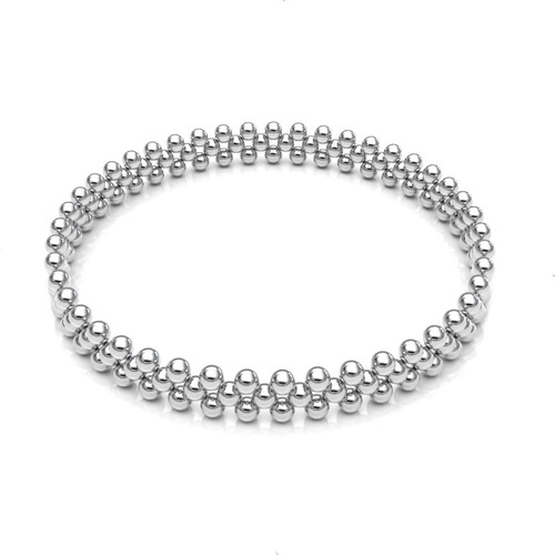 Imagen 1 de 10 de Pulsera Resorte Bolitas De Plata .925 Agálea Joyería