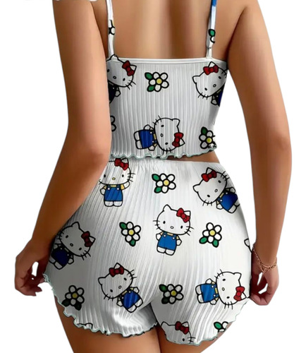 Pijama De Dos Piezas Hello Kitty, Blusa Y Short