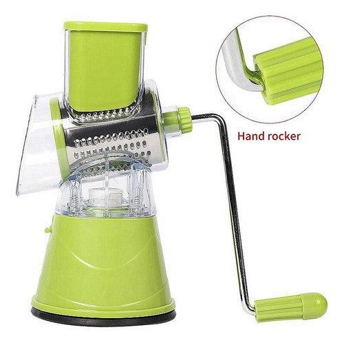 Rallador De Queso Rotativo Manual Con 3 Tambores De Acero