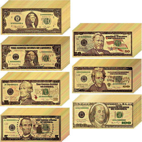 Long7ines Usa Presidente 1/2/5/10/20/50/100 Dollar Bill Bill