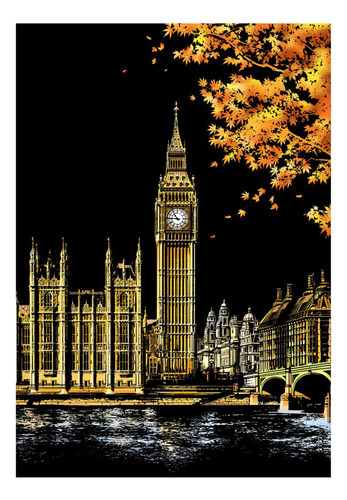 . W Colorful City Series City Scene Scratch Paintings Sc