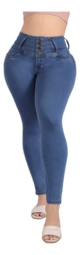 Jeans Mujer Levanta Pompa Mezclilla Premium Sea Brazil