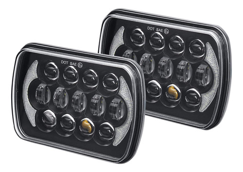 1 Par De Faros Led Rectangulares Para Jeep Wrangler Yj Chero