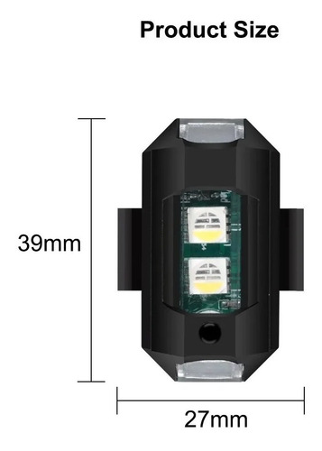 Imagen 4 de 7 de Mini Plafon Destellador Rgb Bici Moto Señal Recargable Usb
