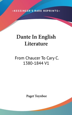 Libro Dante In English Literature: From Chaucer To Cary C...