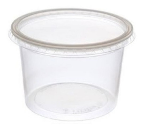 Pote Con Tapa Plastico Descartable 250ml X100u Copobras C