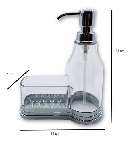 Imagen 2 de 7 de Dispenser Cocina Detergente Y Esponja Acrilico