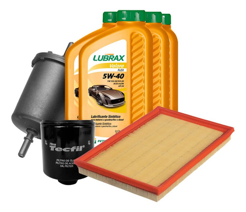 Kit Revisão Óleo 5w40 Lubrax + Filtros Tecfil Gol G4 G5 G6