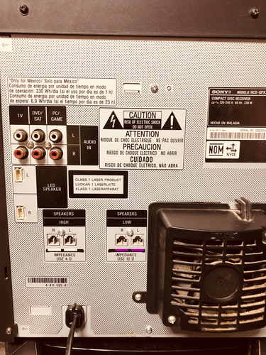 Amplificador Para Minicomponentep Bocinas Negro Con Gris 1350 W (Usado)