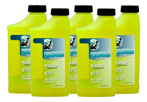 Anticongelante Concentrado Para Moto Zehnmoto 500ml (5 Pzs) Color Amarillo