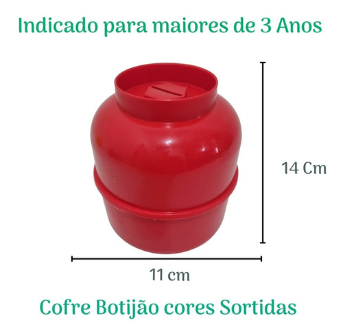 Imagem 2 de 6 de Cofrinho Infantil Botijão Cofre Plástico 14x12cm 6 Unidades