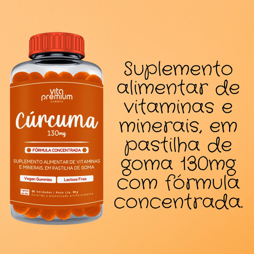 Cúrcuma Em Gomas Concentrada 60un - Vita Premium