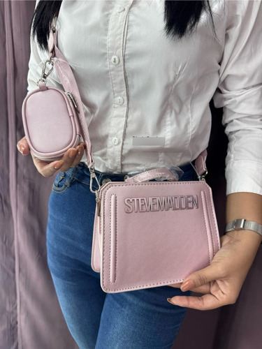 Steve Madden Original Bevelyn Bandolera Adultos Rosa Lisa Níquel Rosa